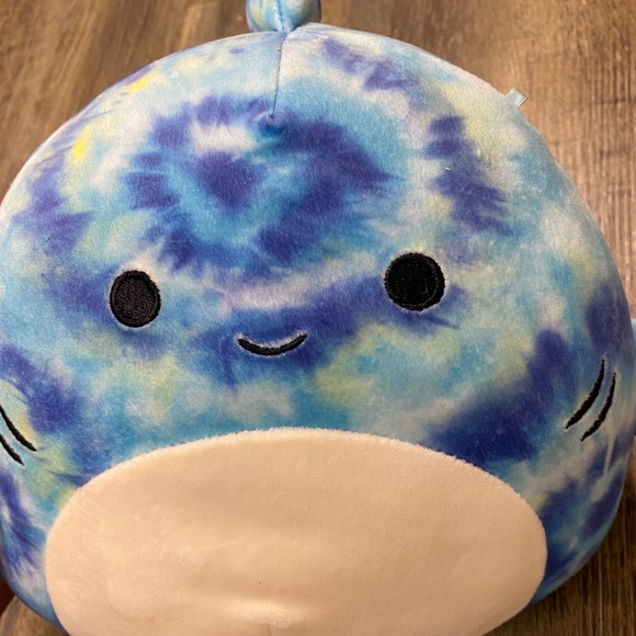 Squishmallows Luther Shark Tie Dye Plush Kellytoy Blue 7 " Stuffed Animal Fish - Picture 12 of 12